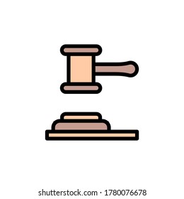 Law, hammer icon. Simple color with outline vector elements of knowledge icons for ui and ux, website or mobile application