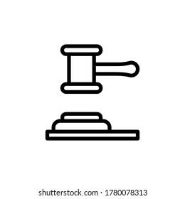 Law, hammer icon. Simple line, outline vector elements of knowledge icons for ui and ux, website or mobile application