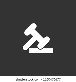 law hammer icon vector. law hammer sign on black background. law hammer icon for web and app