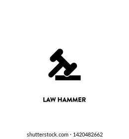 law hammer icon vector. law hammer sign on white background. law hammer icon for web and app