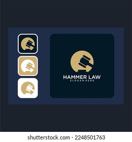 law hammer logo design template