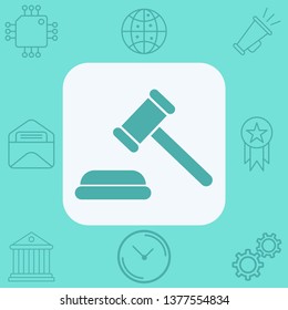 Law hammer vector icon sign symbol