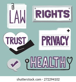 Law & Health Type Icons - Vector Set