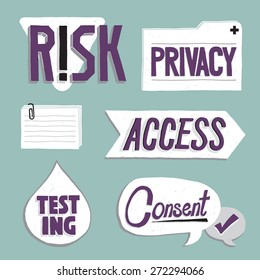 Law & Health Type - Vector Icon Set