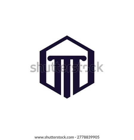 Law Hexagonal Pillar Unique Logo ストックフォト © 
