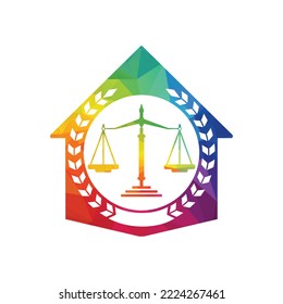 Law House Logo Design. Property Law Logo, Real estate and law symbol.