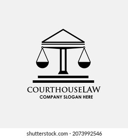 Law house logo template design vector image