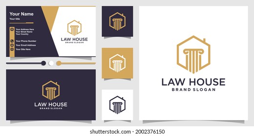Plantilla de logotipo de la casa de ley con concepto simple Vector Premium