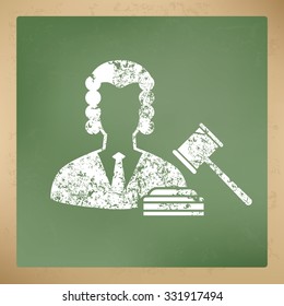 
Law human design on old paper background, vector