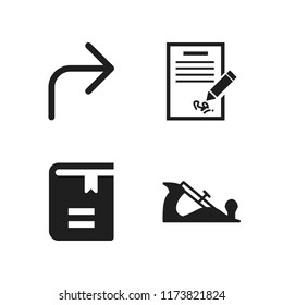 law icon. 4 law vector icons set. rule, turn right and book icons for web and design about law theme