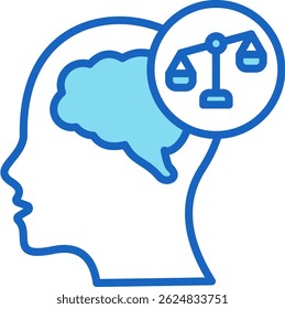 Law Icon Blue Vector Illustration