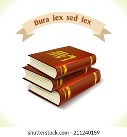 Law icon books stack isolated on white background vector illustration.