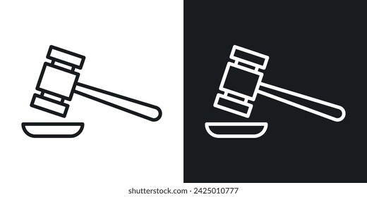 Icono de la ley Diseñado en un estilo de línea sobre fondo blanco.