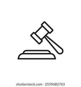 Law icon Flat art in black and white isolated