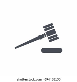 Law Icon flat style on white background vector illustration