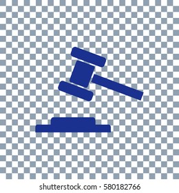 law Icon. hammer icon vector on transparent background