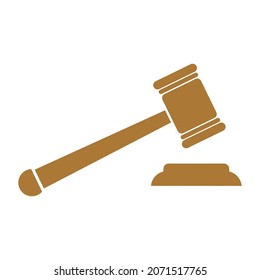 law icon, hammer vector symbol
