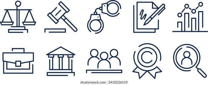 Law Icon Illustration Element Pack