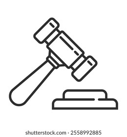 Law icon, Law and justice symbol outline icon, editable vector illustration and transparent graphic element. Isolated on white background