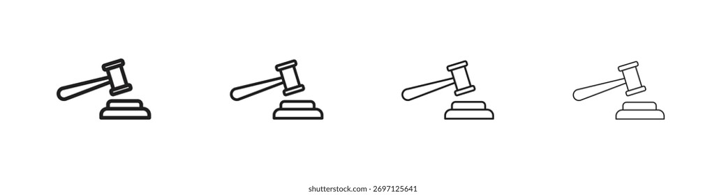 Diseño de línea de icono de ley. conjunto de iconos de Vector de línea delgada.