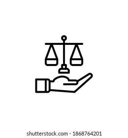 law icon or logo illustration vector line style.