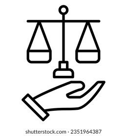 Law icon or logo vector illustration black color line style.