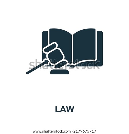 Law icon. Monochrome simple line Crime icon for templates, web design and infographics