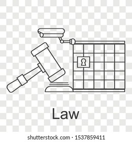 Law icon on transparency background. Creative idea design use for your project. Line vector illustration  for presentation, mobile app, web page.