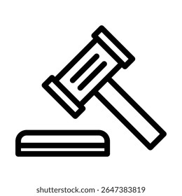 Law icon outline set sign