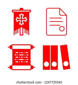 law icon set about standard, scroll, document and file vector set