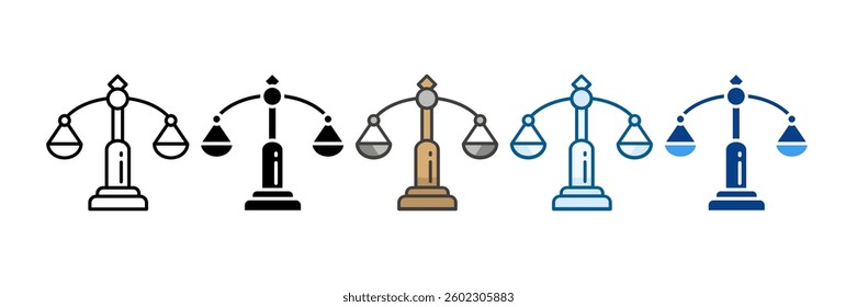 Law Icon Set Multiple Style Collection
