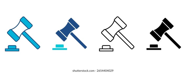 Law Icon Set With Multiple Styles. Vector Illustration