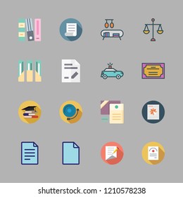 law icon set. vector set about contract, file, documents and scale icons set.