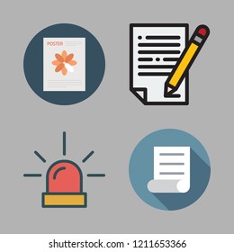 law icon set. vector set about siren, file and contract icons set.