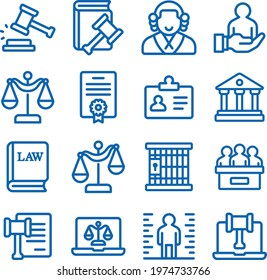 law icon set vector graphic set