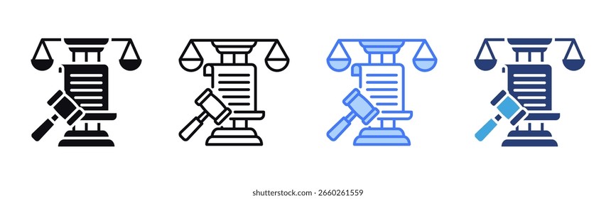 Colección de estilos múltiples de la hoja de iconos de ley