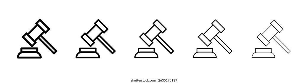 Law icon Simple thin line flat symbol