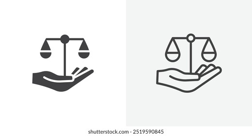 Law icon. solid filled and stroke thin line style eps 10