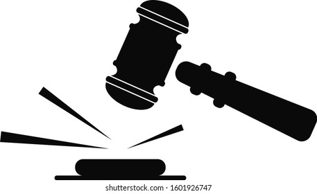 Law Icon in trendy flat style isolated on grey background. Judge Gavel symbol for your web site design, logo, app, UI. ilustration vector