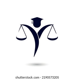 Law Icon in trendy flat style isolated on white background. Judge Gavel symbol for your web site design, logo, app, UI. Vector illustration, EPS10.