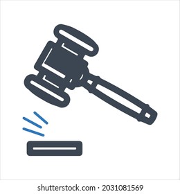 law icon. Vector and gly