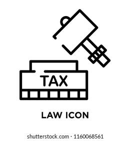 Law icon vector isolated on white background, Law transparent sign , line symbol or linear element design in outline style