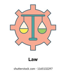 Law icon vector isolated on white background, Law transparent sign