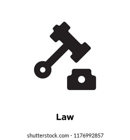 Law icon vector isolated on white background, logo concept of Law sign on transparent background, filled black symbol