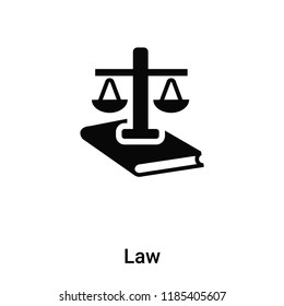Law icon vector isolated on white background, logo concept of Law sign on transparent background, filled black symbol