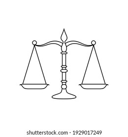 Law icon vector. justice illustration sign. court symbol. Balance logo.