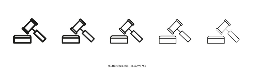 Symbol für Gesetz, Vektorgrafik-Umriss-Set-Illustration