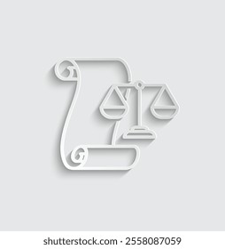 law icon vector scale  law protection sign 