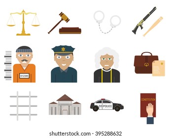 Law icon vector set illustration