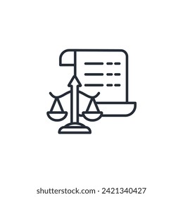 Law icon. vector.Editable stroke.linear style sign for use web design,logo.Symbol illustration.